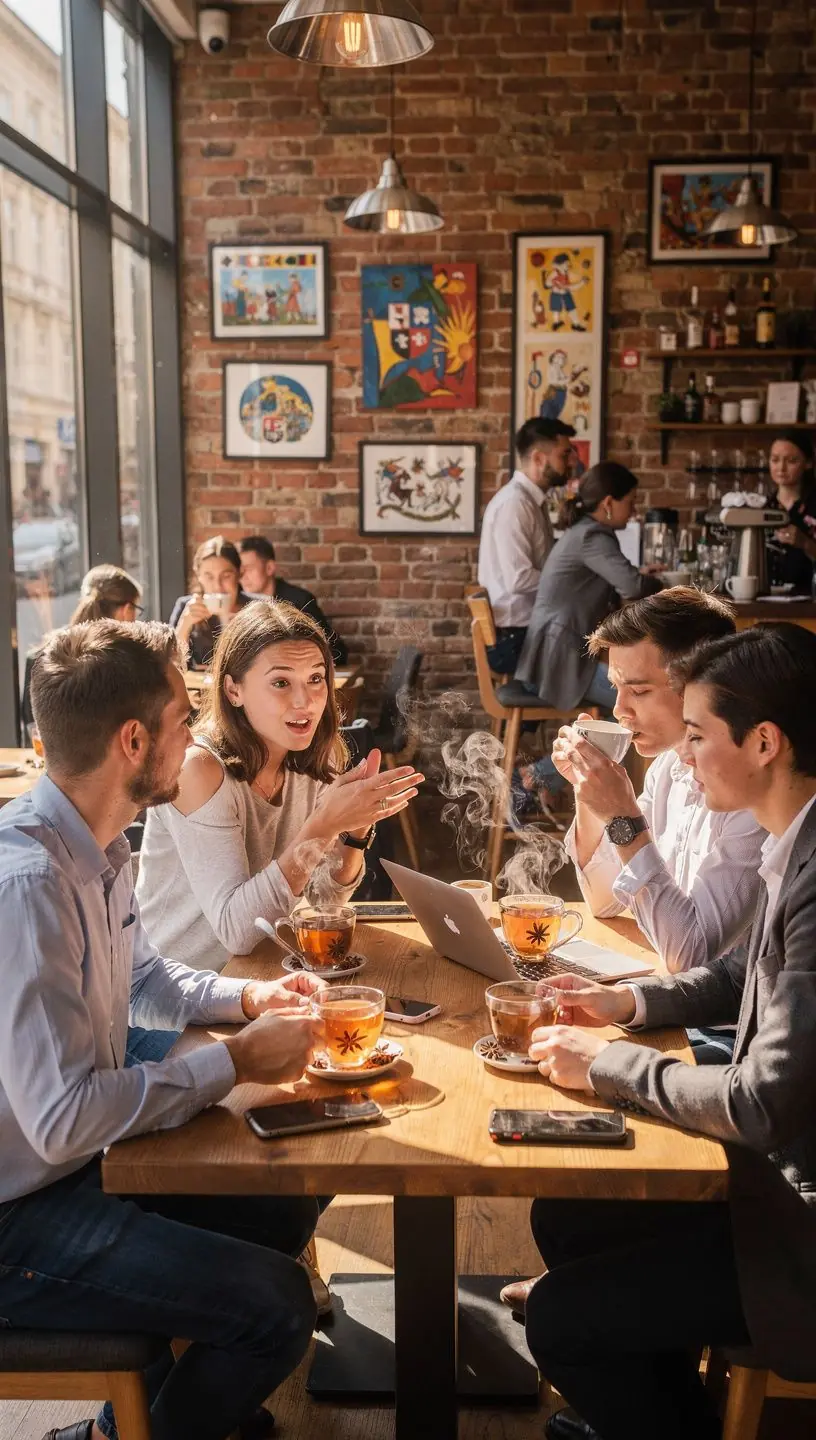 Teplý čaj s hviezdičkovým anízom servírovaný na elegantnom tanieriku.