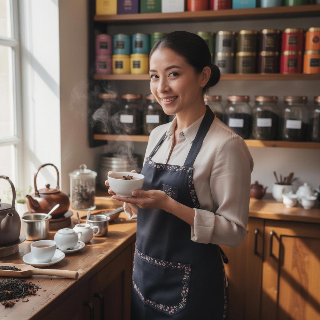 Hlavná zložka čaju – hviezdicový aníz na drevenom pozadí s korenistými detailmi.